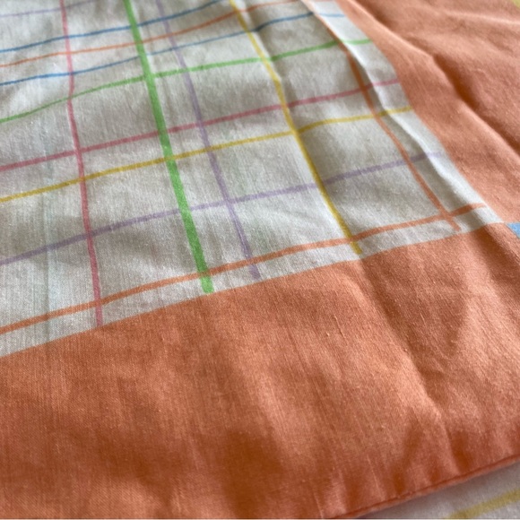 Vintage 90s Pastel Grid Geometric Lines Sheet Set - Picture 8 of 11